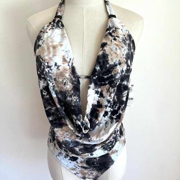 Bar III Women's Draped Monokini One-Piece Swimsuit Size Small - Picture 3 of 13